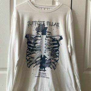 Large men’s long sleeve, “The Human Skeleton” long sleeve. Used, worn once.